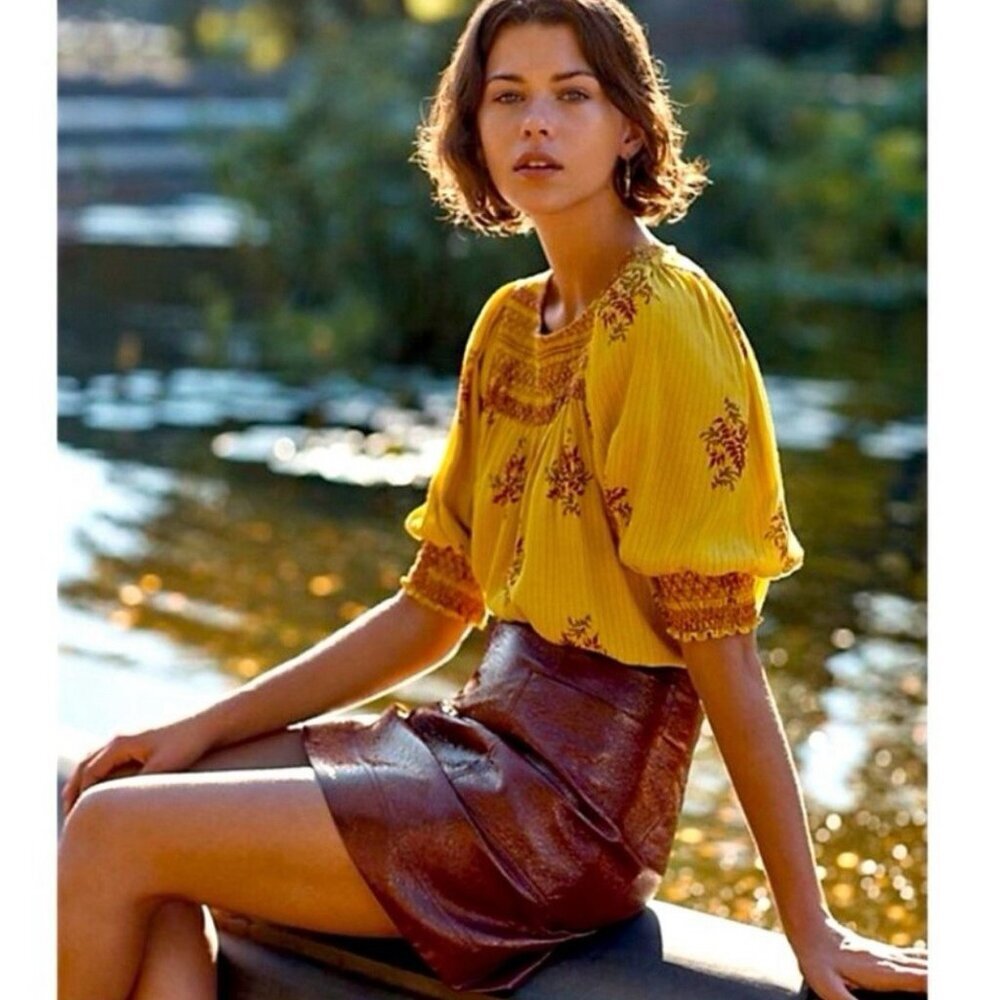 Maeve By Anthropologie Faux Patent Leather Mini Skirt